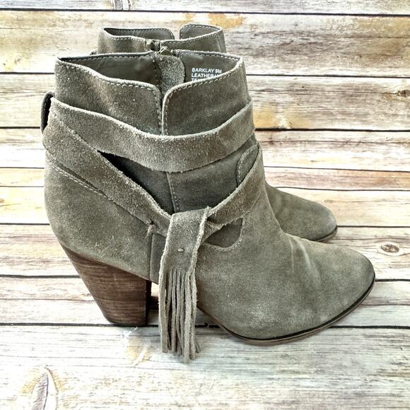 Steven by Steve Madden Womens Taupe Brown/Grey Suede Strappy Fringe Boots 9M - Picture 2 of 9